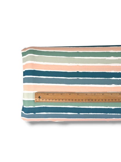 *Unique Design* Willow Ribbed Knit Painted Palette Teal