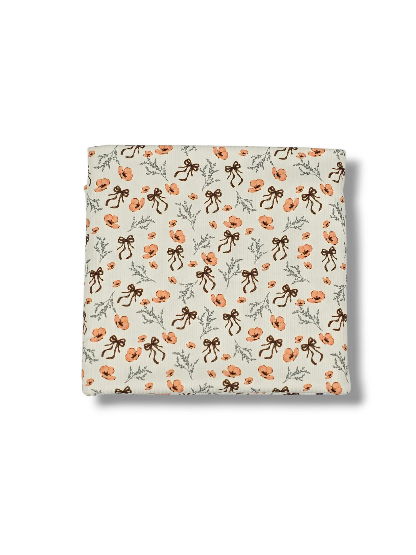 *Unique Design* Willow Ribbed Knit Vintage Bow Blossoms Rust