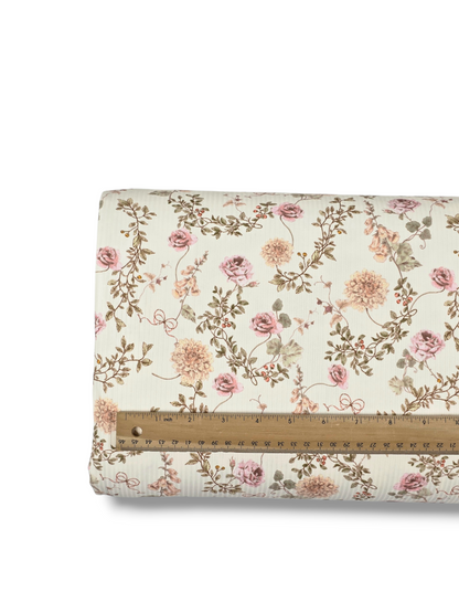 *Unique Design* Willow Ribbed Knit Vintage Rose Arbor Cream