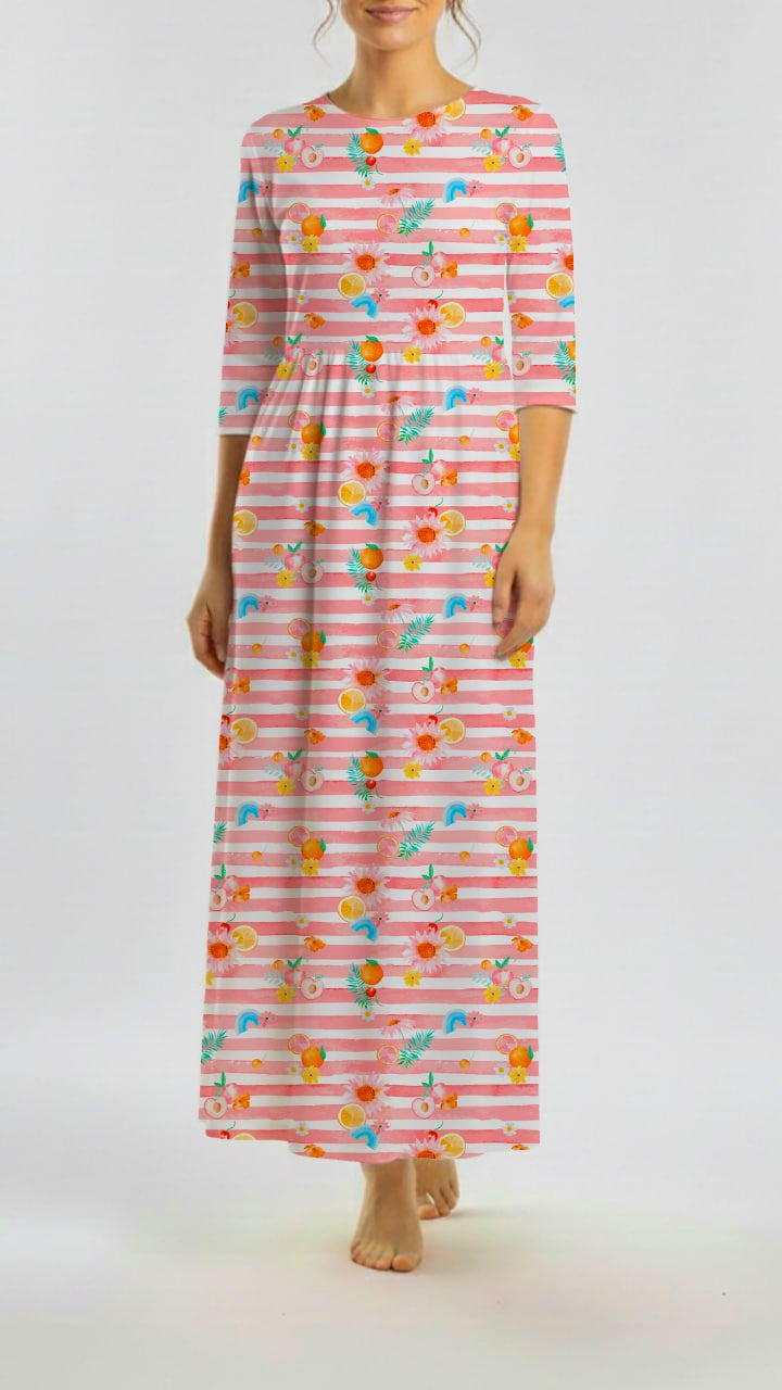 *Unique Design* Willow Ribbed Knit Citrus Garden Pink