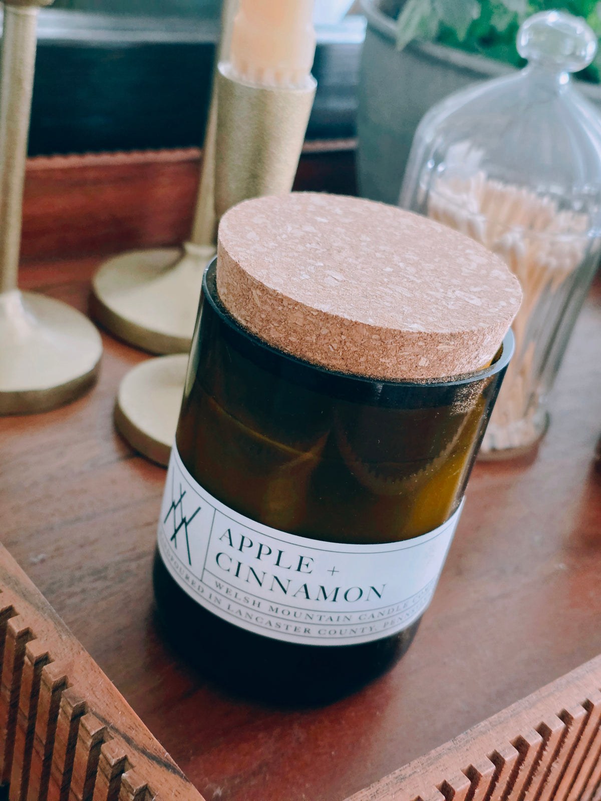 Apple+Cinnamon Coconut Wax Ambet Wine Bottle Candle 9 Oz