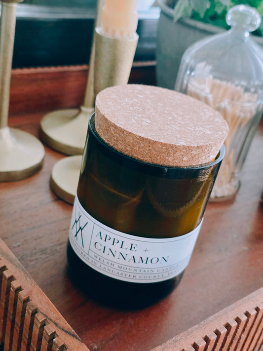 Apple+Cinnamon Coconut Wax Ambet Wine Bottle Candle 9 Oz