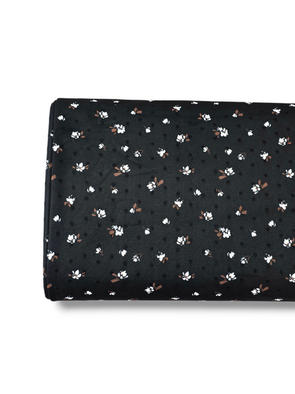 *Unique Design* Swiss Dot Knit Farmstead Florals Black