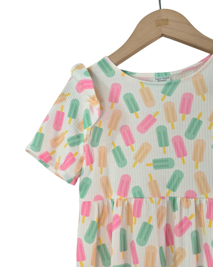 2-3 Yr Ribbed Knit Popsicle Paradise Dress