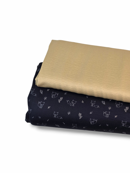 * Unique Design * Double Brushed Poly Minimal Fox Black
