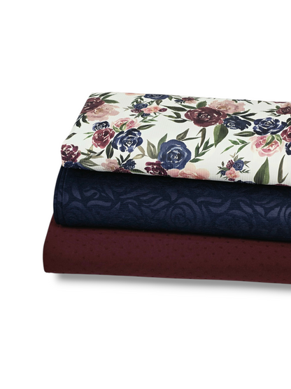 Southern Belle Rose Knit Navy Solid