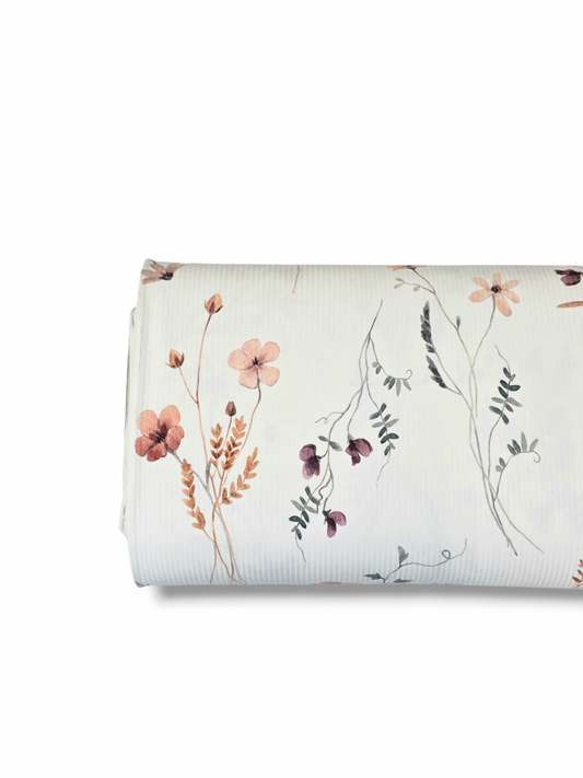 * Unique Design * Willow Ribbed Knit Floral Spray
