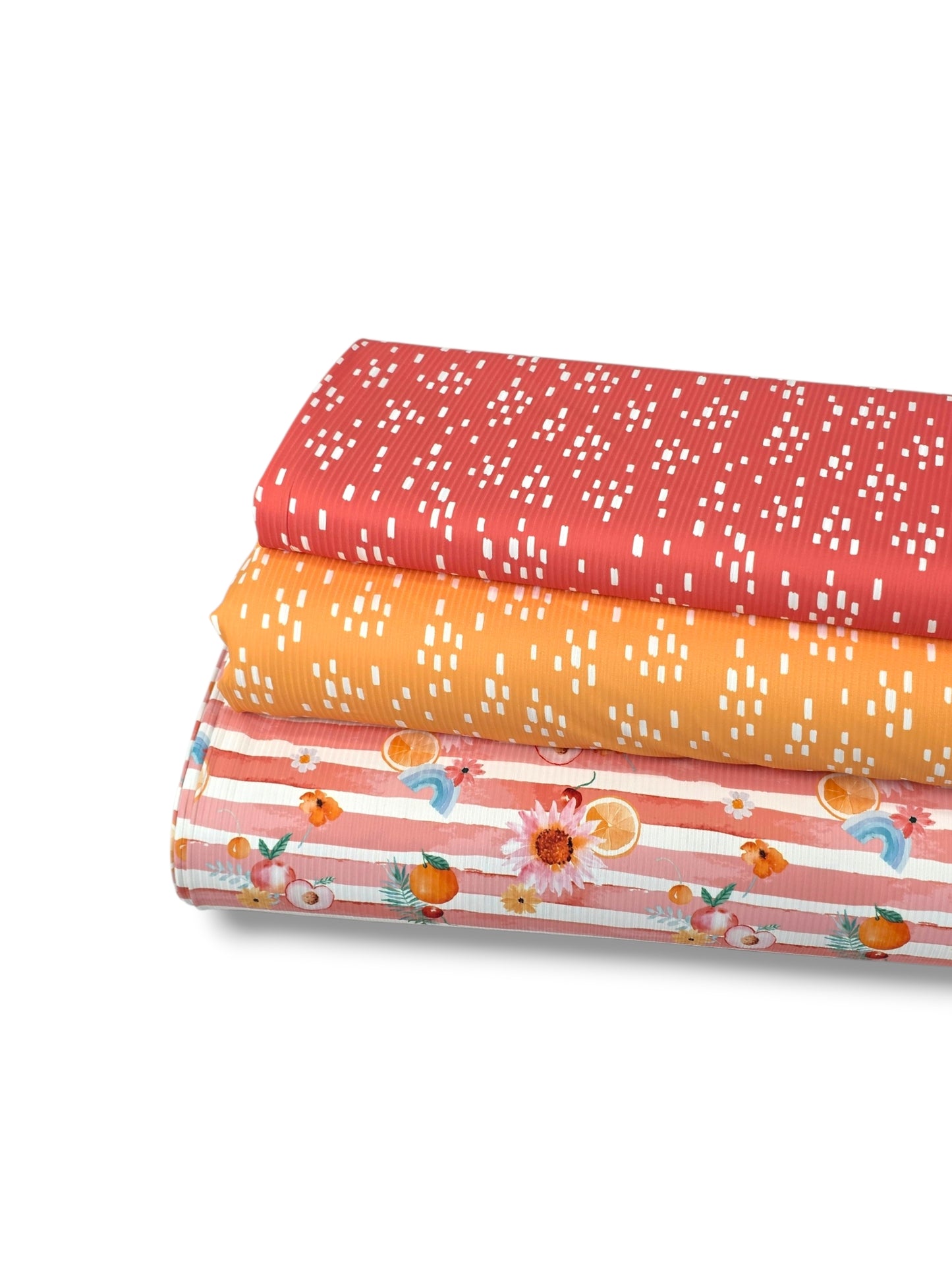 *Unique Design* Willow Ribbed Knit Citrus Garden Pink