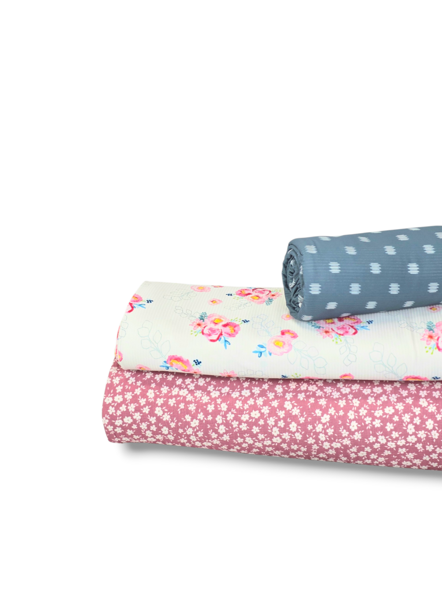 * Unique Design * Crinkled Crepe Mini White Symphony Light Coral