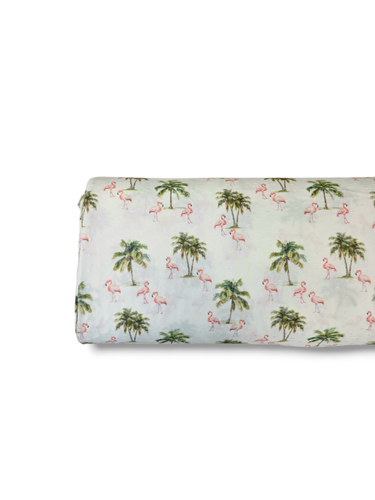 *Unique Design* Swiss Dot Knit Flamingo Breeze White