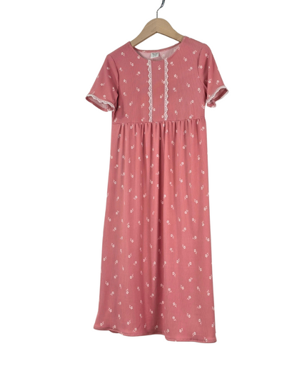 4-5 Yr Ribbed Knit Posie Pink Dress
