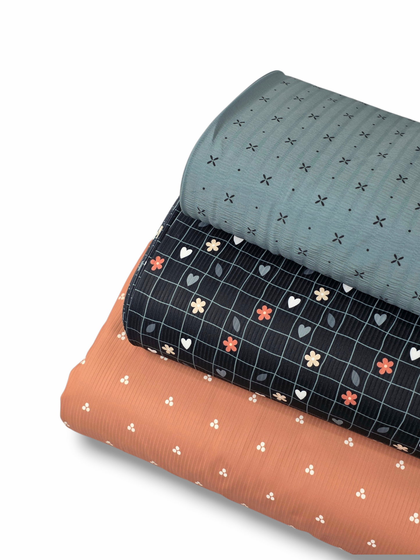 *Unique Design* Crinkled Crepe Cross Stitch Dark Teal