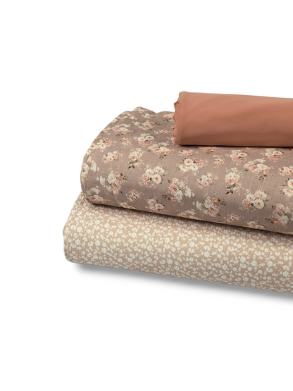 * Unique Design * Linen Cottage Bouquets Tan