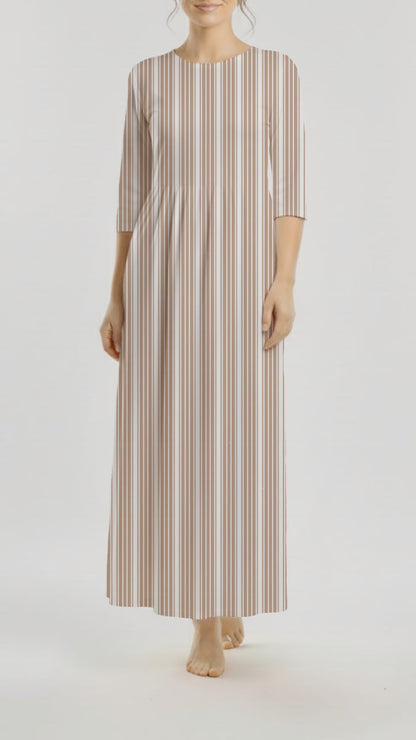 * Unique Design * Ribbed Knit Cotton Feel Basic Stripe Brown