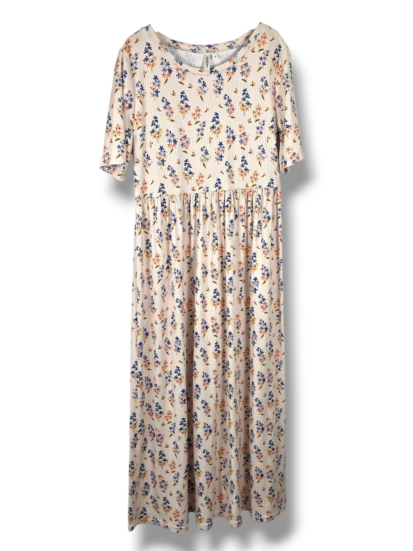 Size 10 Ribbed Knit Bluebell + Blush