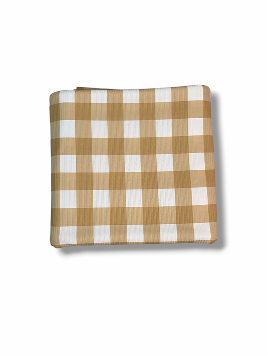 *Unique Design* Willow Ribbed Knit Fall Gingham Mustard