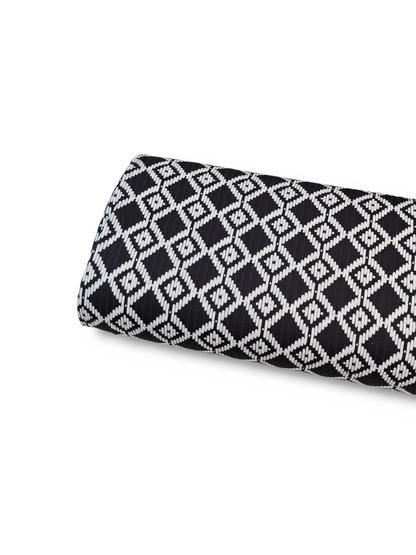 * Unique Design * Ribbed Knit Cotton Feel Diamond Pattern Black & White