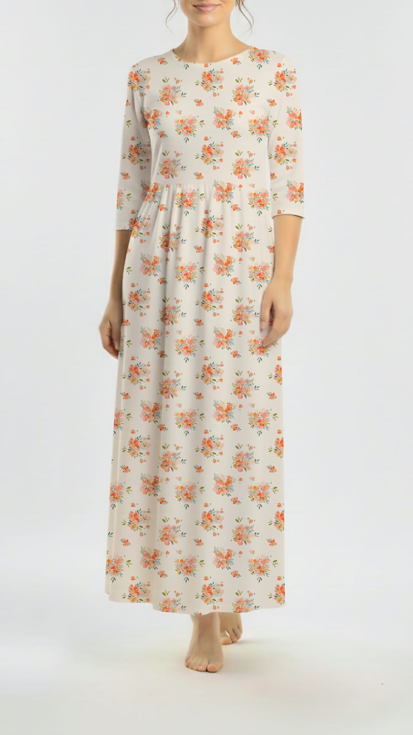 *Unique Design* Willow Ribbed Knit Coral Meadow Cream