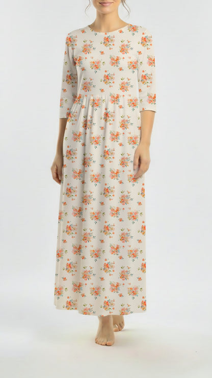 *Unique Design* Willow Ribbed Knit Coral Meadow Cream