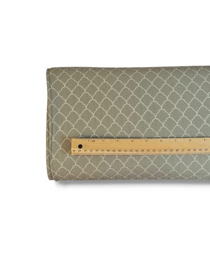 *Unique Design* Crinkled Crepe Fall Scallops Olive