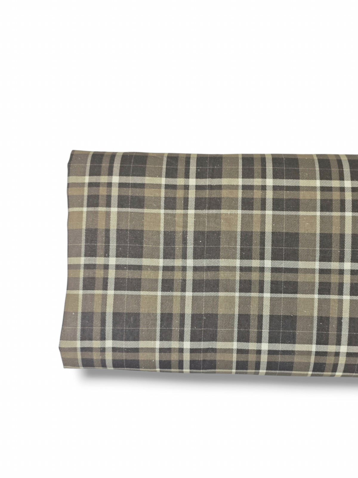 Cotton Linen Rustic Plaid Brown