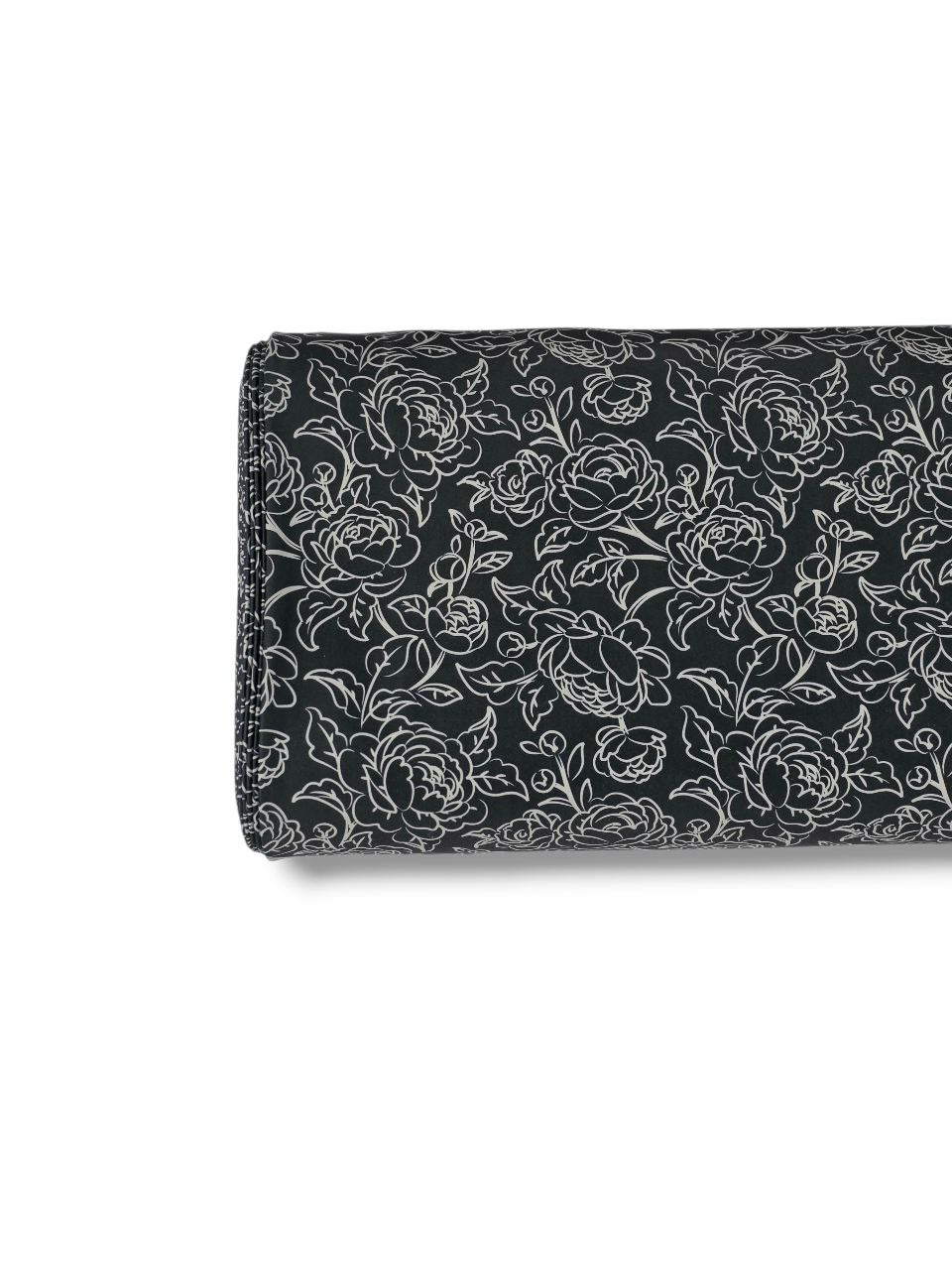 *Unique Design* Tricot Knit Whispering Blooms Black