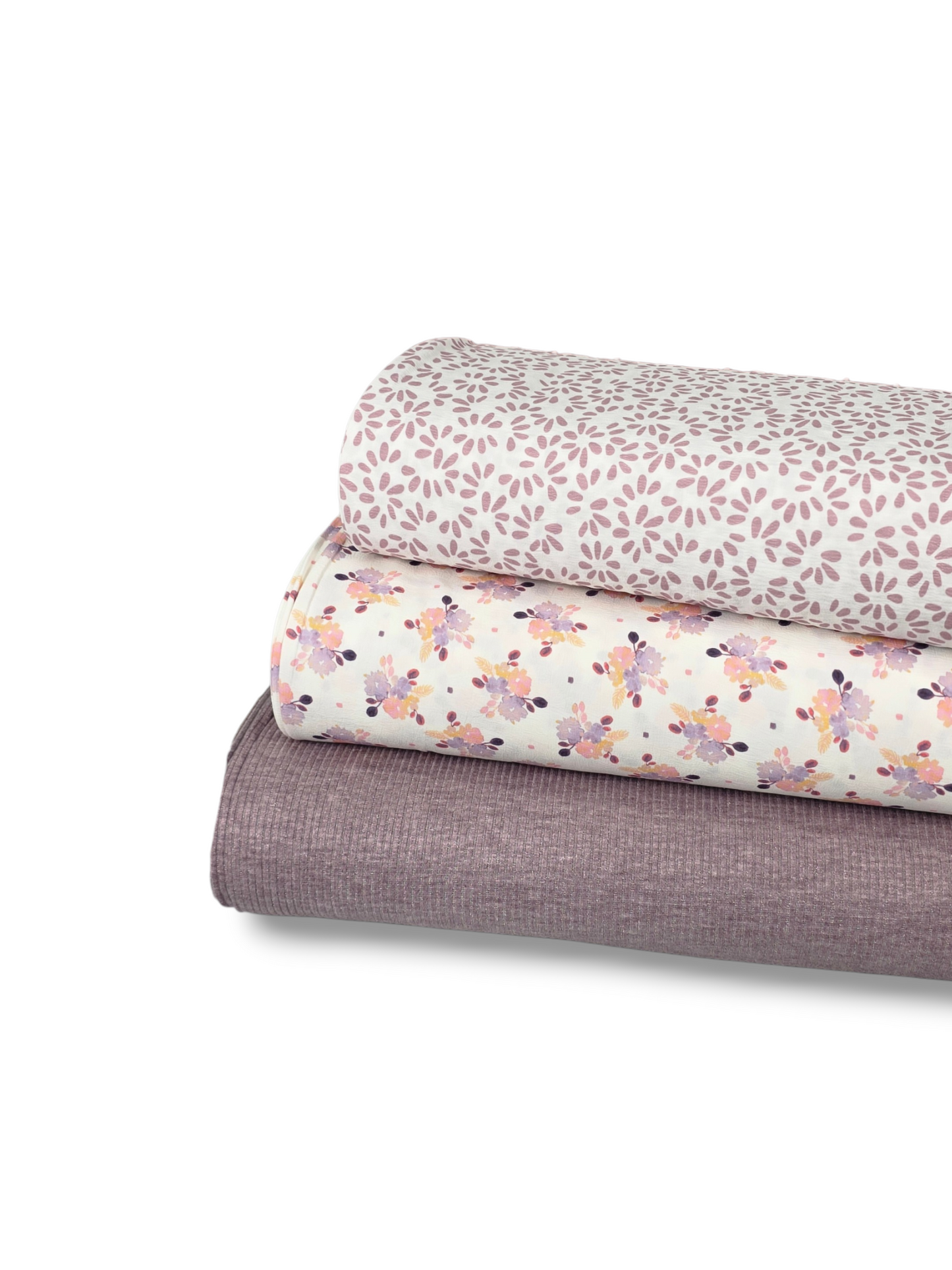 *Unique Design* Crinkled Crepe White Scatter Mauve