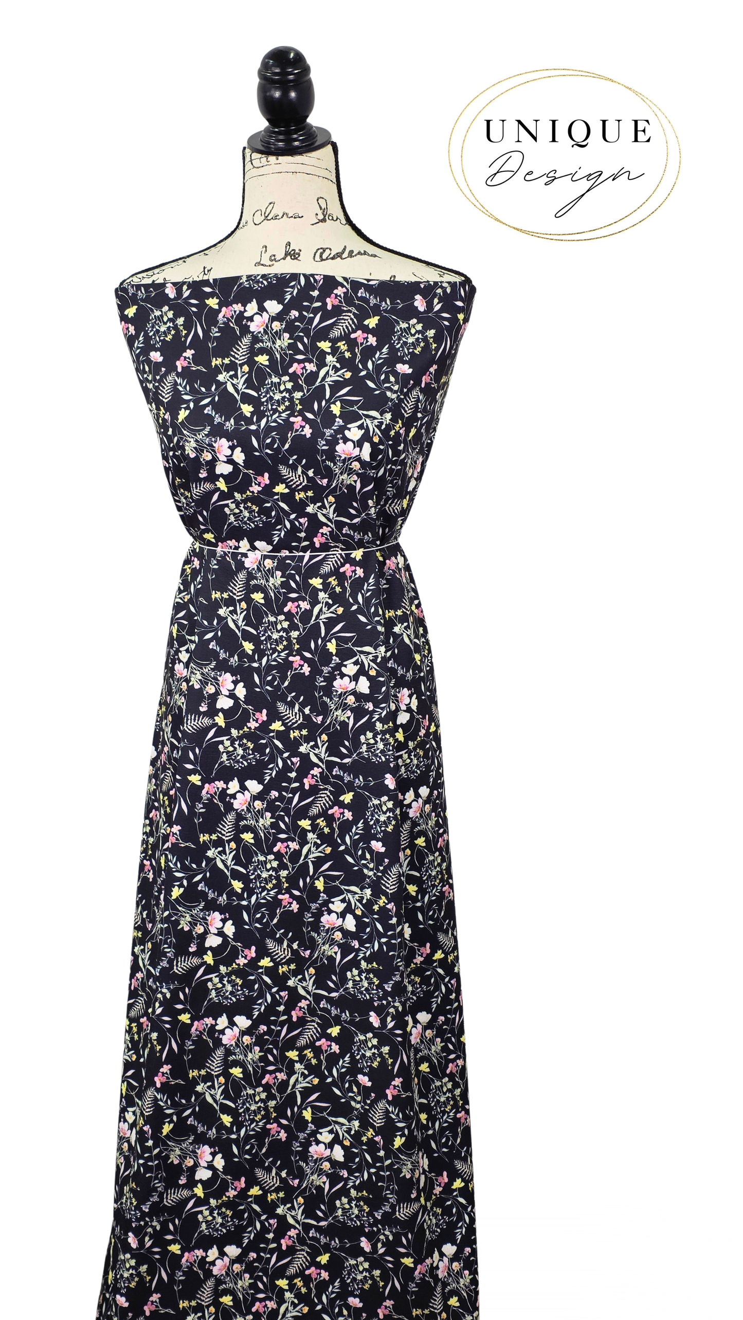 * Unique Design * Cloud Poly Victorian Floral Black