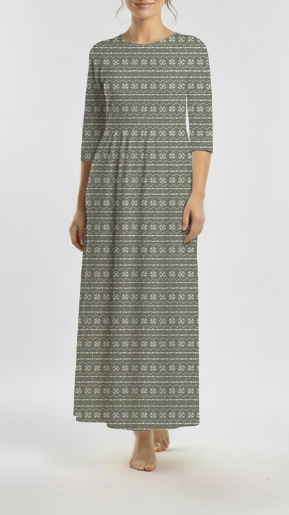 *Unique Design* Ribbed Knit Cotton Feel Desert Aztec Olive