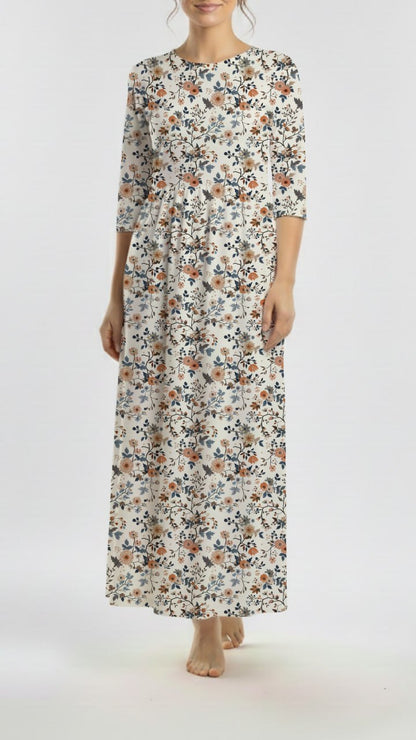 *Unique Design* Willow Ribbed Knit Vintage Floral Cream