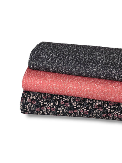 * Unique Design * Crinkled Crepe Simple Blooms Mauve|Black
