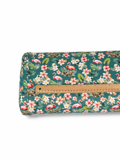 *Unique Design* Tricot Knit Flamingo Paradise Teal