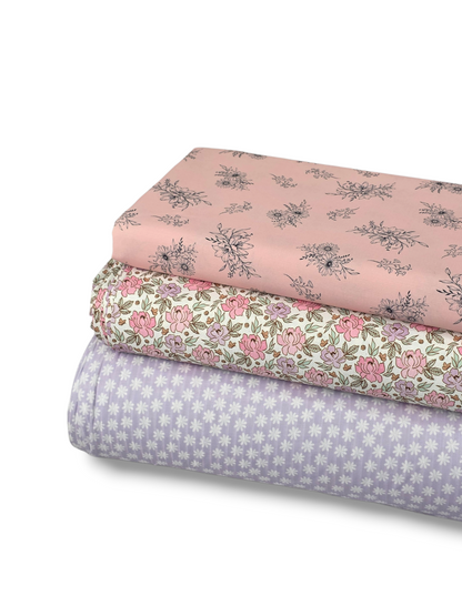 *Unique Design* Ribbed Knit Cotton Feel Simple Daisy Lavender