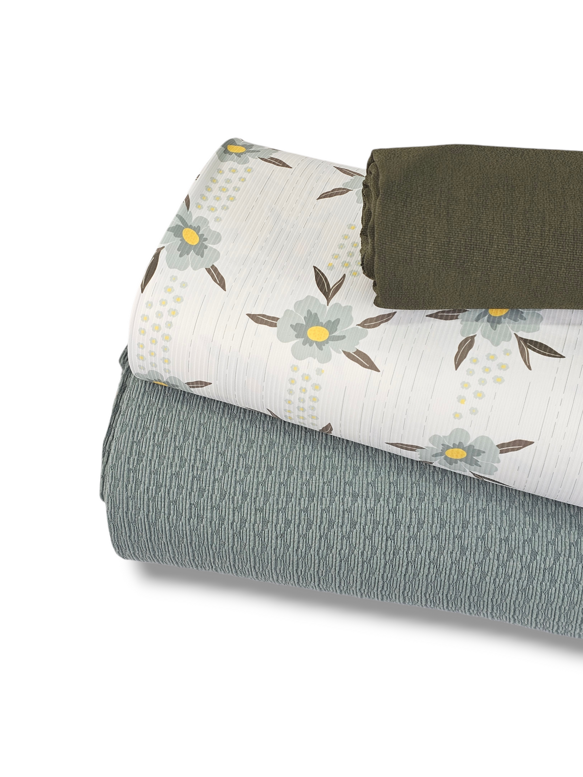 * Unique Design * Willow Ribbed Knit Structured Floral Pale Aqua – Sew ...