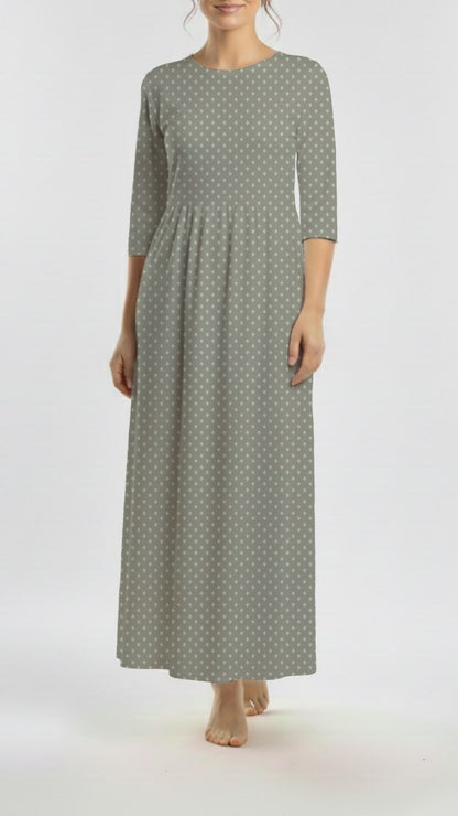 Cotton Linen Ditsy Diamonds Sage