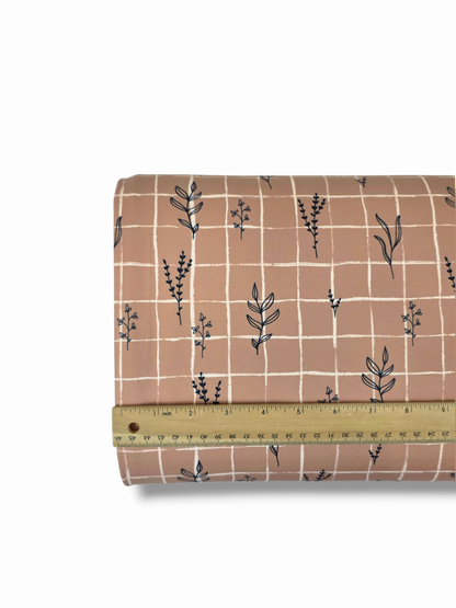 *Unique Design* Tricot Knit Modern Stem Grid Terracotta