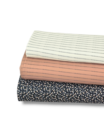 *Unique Design* Swiss Dot Knit Soft Peach Posies Black