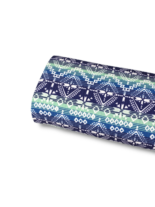 *Unique Design* Ribbed Knit Cotton Feel Coastal Geometric