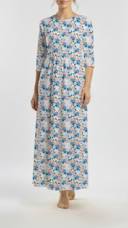*Unique Design* Willow Ribbed Knit Summer Daisy Blue