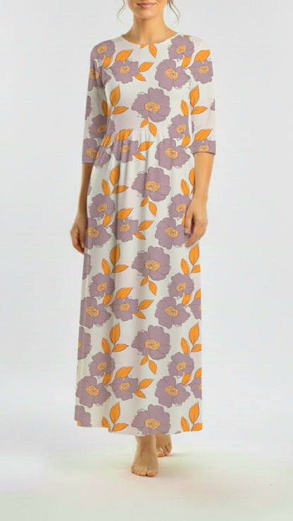 *Unique Design* Ribbed Knit Cotton Feel Airy Blossom Lavender
