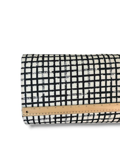 * Unique Design * Ribbed Knit Cotton Feel Brushed Checks Black