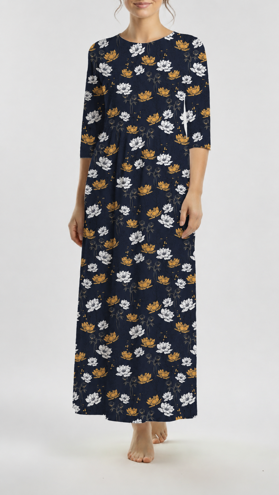 * Unique Design * Willow Ribbed Knit Vintage Wildflower Black