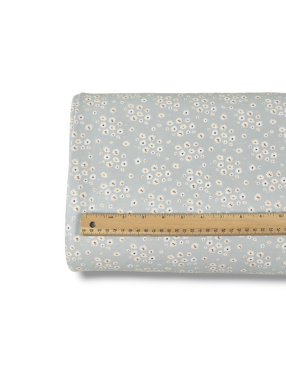 * Unique Design * Swiss Dot Knit Ivory Petal Hazy Blue