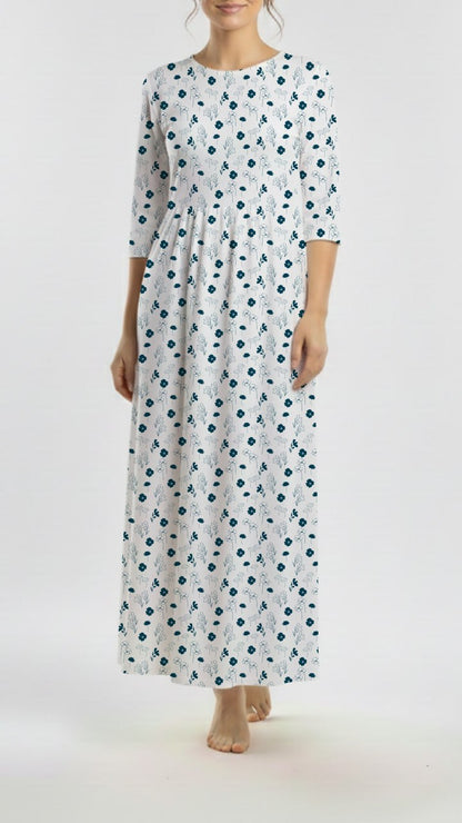 *Unique Design* Swiss Dot Knit Blossom Breeze Deep Teal