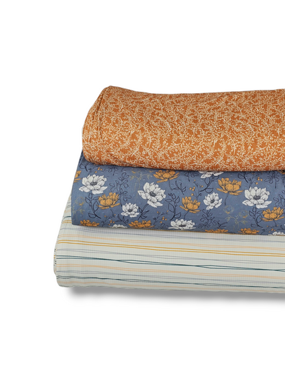 *Unique Design* Swiss Dot Knit Vintage Wildflower Cornflower