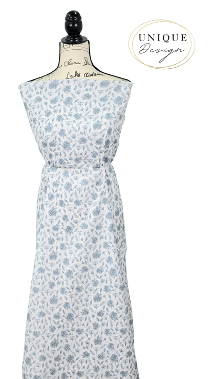 * Unique Design * Poly Breeze Soft Indigo Garden
