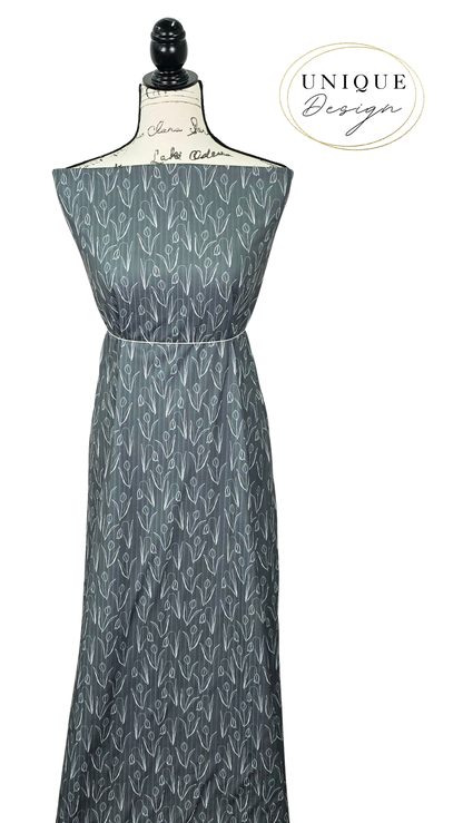 *Unique Design* Ribbed Knit Cotton Feel Springtime Tulips Hunter