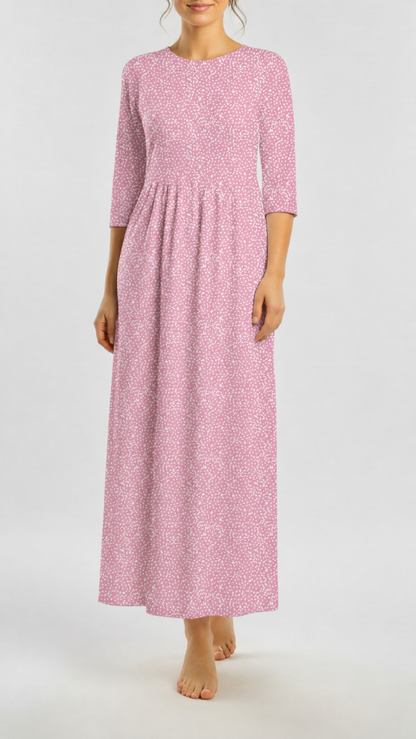 * Unique Design * Ribbed Knit Cotton Feel Cottage Sprinkle Dusty Mauve