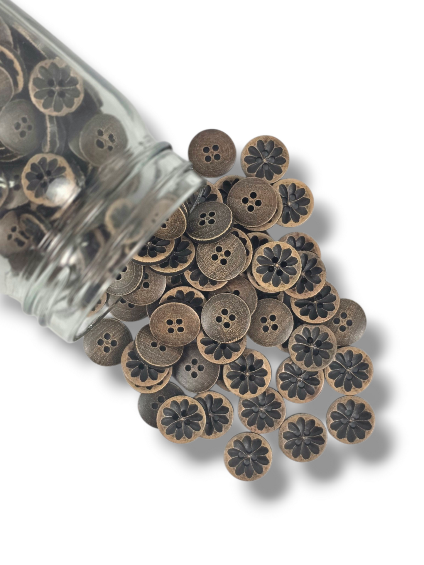 Vintage Wooden Brown Button 18 mm