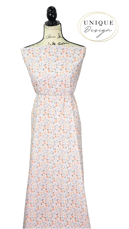 * Unique Design * Swiss Dot Knit Spring Fern Floral Lavender